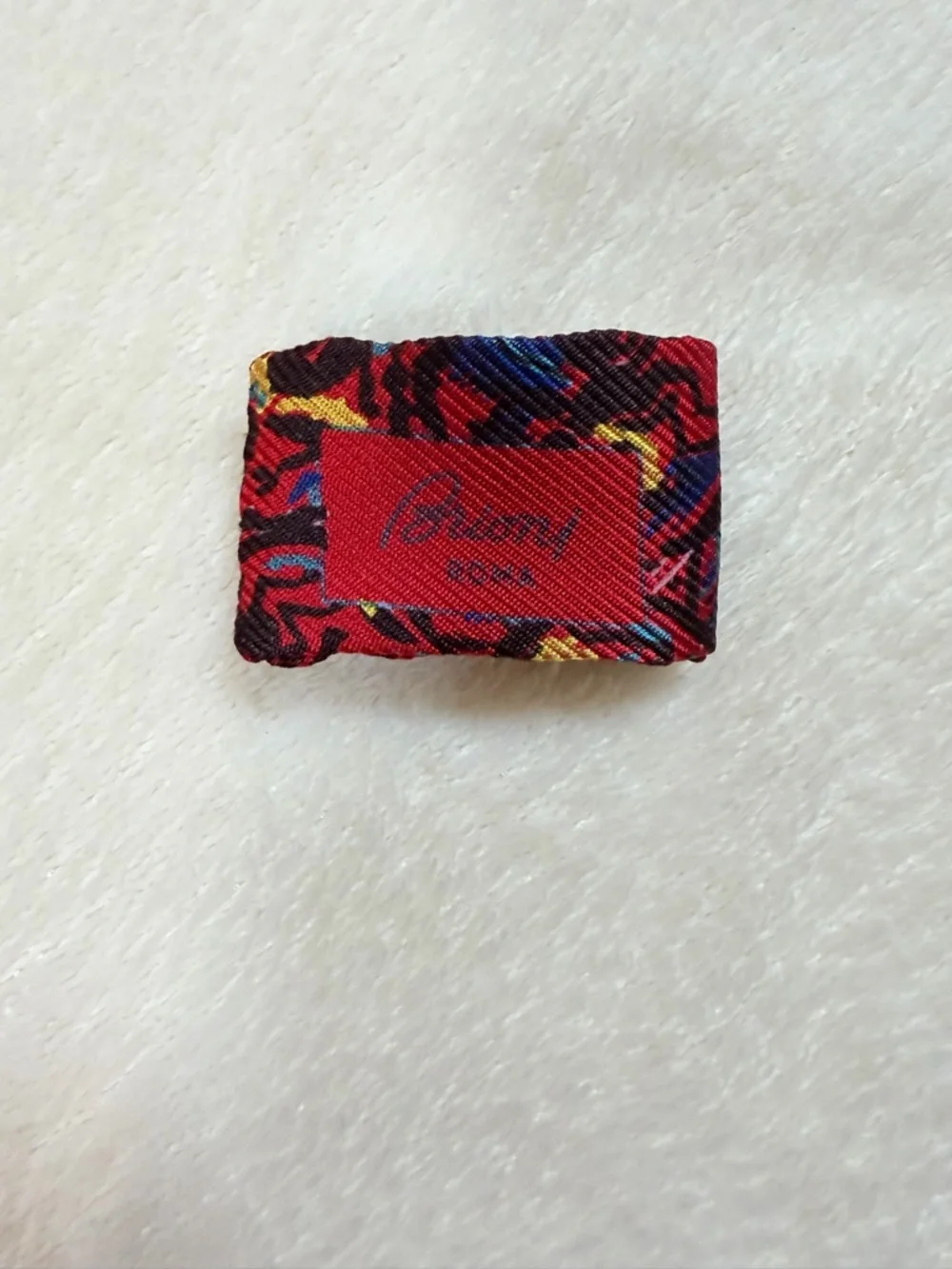 Brioni Men's‎ Roman Soldiers Abstract Red Black Yellow Blue Silk 2 Piece Tie Set